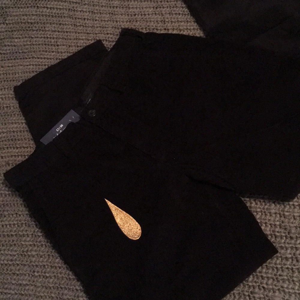 Custom MEN’S embroidered oil drip corduroy jeans - Picture 1 of 5